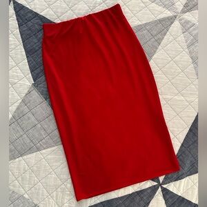Attached Red Women's Pencil Skirt